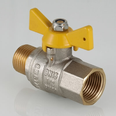 Valtec Valgas 1/2" Кран шаровый газовый внутренняя/наружная резьба рукоятка бабочка