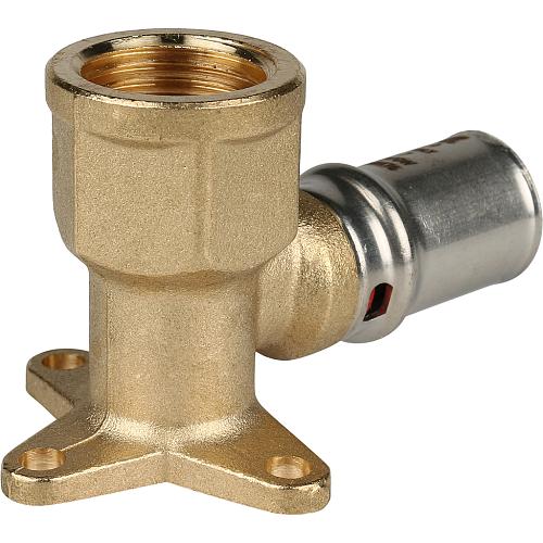 STOUT Угольник 16xRp 1/2" настенный с креплением короткий для металлопластиковых труб прессовой