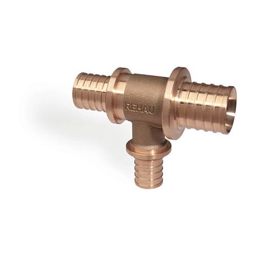 Тройник Rehau Rautitan PX с уменьшенным боковым и торцевым проходом бронза 50-32-40