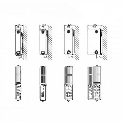 STELRAD Compact 21 400х1200 Стальные панельные радиаторы с боковым подключением