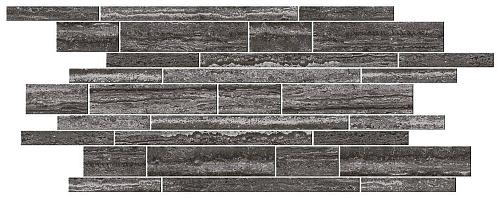 Cisa Italian Icon Vein Cut Black Muretto Mosaico Nat 30x60 см Мозаика