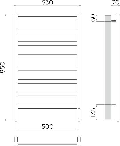 Terminus Ното П8 500х850 Электрический полотенцесушитель