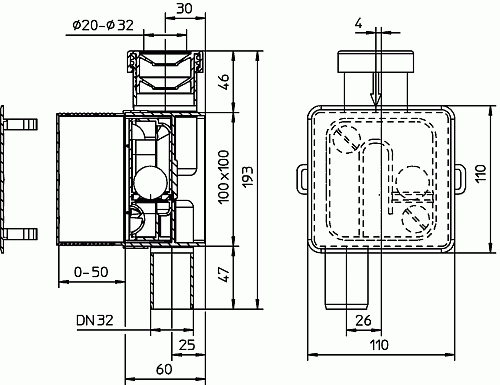 HL 138 сифон для кондиционеров DN32