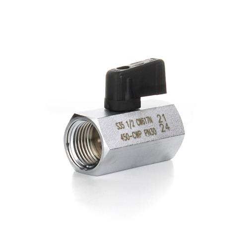 Elsen Кран шаровой латунный прямой MINI, ВВ 1/4" - 1/4", ручка - бабочка