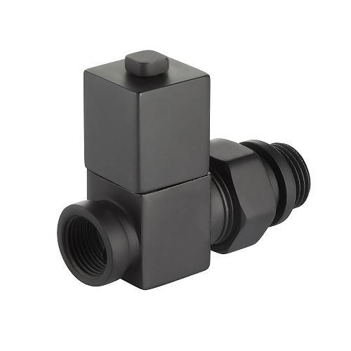Royal Thermo Набор дизайн-вентилей CUBE прямой (черный) 1/2"