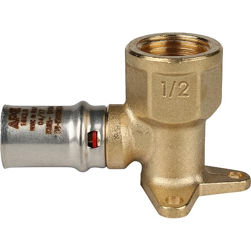 STOUT Угольник 16xRp 1/2" настенный с креплением короткий для металлопластиковых труб прессовой