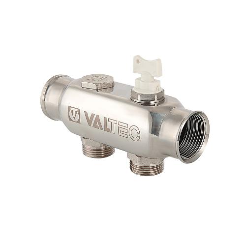 Valtec 1", 5 х 3/4" Коллектор 5 вых. из нержавеющей стали с межосевым расстоянием выходов 50 мм (евроконус)