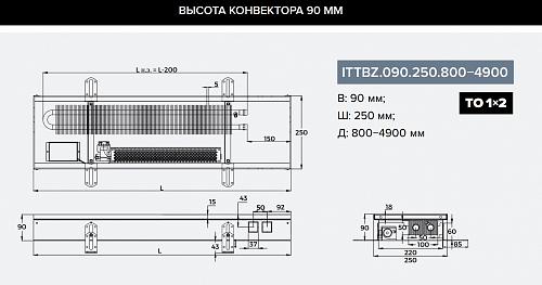 Itermic ITTBZ 090-1900-250 внутрипольный конвектор