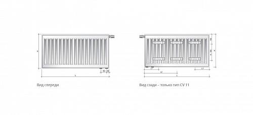 EVRA Ventil Compact CV11 600x800 стальной панельный радиатор с нижним подключением