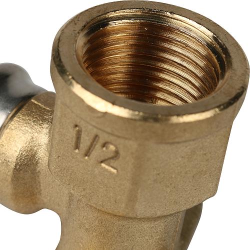 STOUT Угольник 16xRp 1/2" настенный с креплением короткий для металлопластиковых труб прессовой