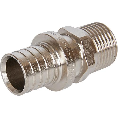 STOUT Переходник 20х2.0x1/2" с наружной резьбой никелированный для труб из сшитого полиэтилена аксиальный