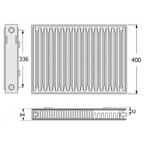 Kermi FKO 12 400x2600 панельный радиатор с боковым подключением