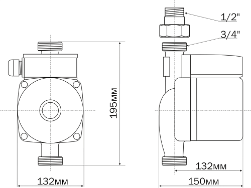 Aquario AC 1512-195A циркуляционный насос