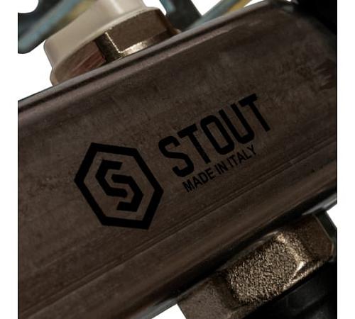 SMS 0932 000011 STOUT Коллектор из нержавеющей стали без расходомеров, с клапаном вып. воздуха и сливом 11 вых.