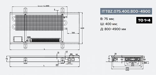 Itermic ITTBZ 075-1600-400 внутрипольный конвектор