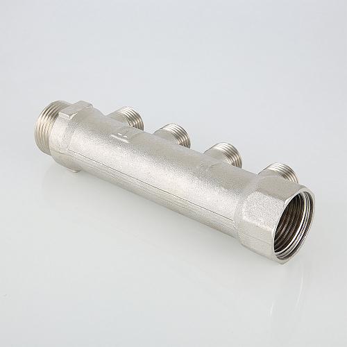 Valtec 3/4", 4 х 1/2" Коллектор с наружной резьбой 4 вых. (плоское уплотнение)