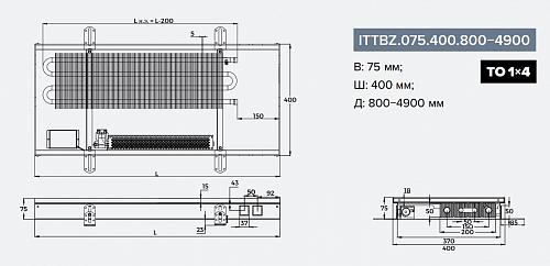 Itermic ITTBZ 075-2800-400 внутрипольный конвектор