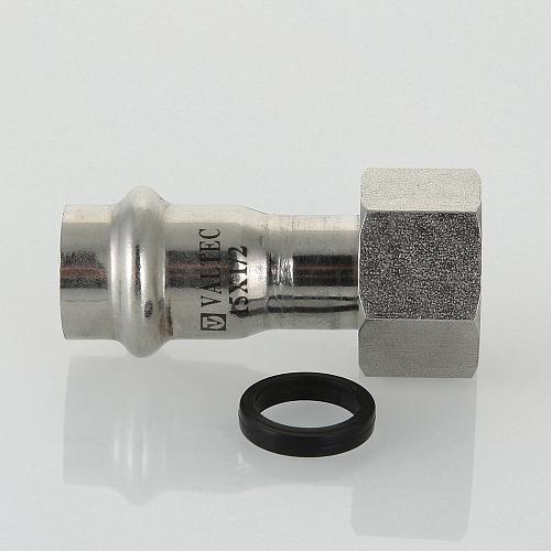 VALTEC 12 мм х 1/2" Пресс-фитинг из нержавеющей стали с накидной гайкой