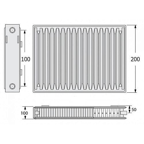 Kermi FKO 22 200x1400 панельный радиатор с боковым подключением