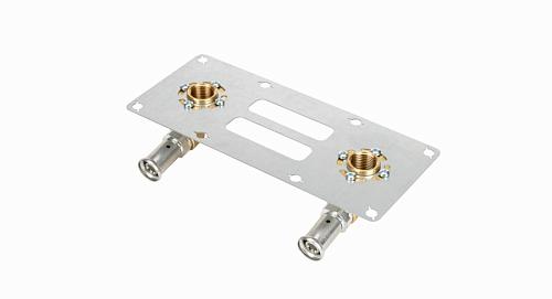 Henco Двойная водорозетка для гипсокартона, латунь пресс, 16x1/2"x16x1/2"