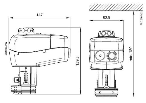 Danfoss AME 445 DN15-80 (082H0053) Электропривод 24 B Tmax-130 C