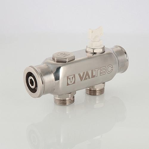 Valtec 1", 9 х 3/4" Коллектор 9 вых. из нержавеющей стали с межосевым расстоянием выходов 50 мм (евроконус)