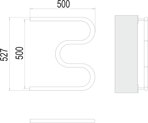 Terminus М-образный 3/4" 500х500 Водяной полотенцесушитель 