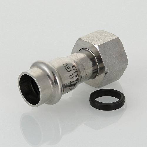 VALTEC 22 мм х 1/2" Пресс-фитинг из нержавеющей стали с накидной гайкой