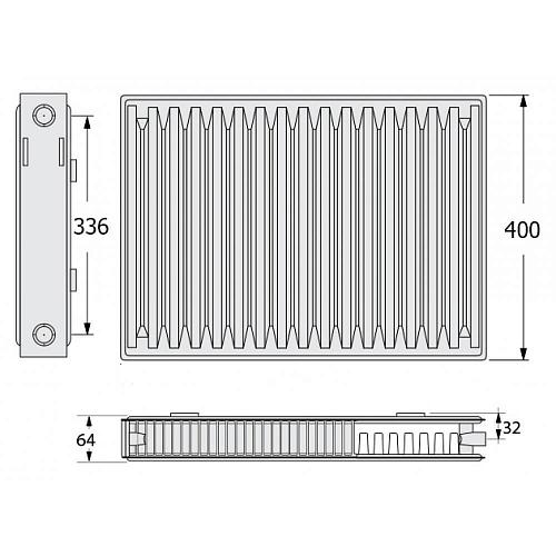 Kermi FKO 12 400x1600 панельный радиатор с боковым подключением